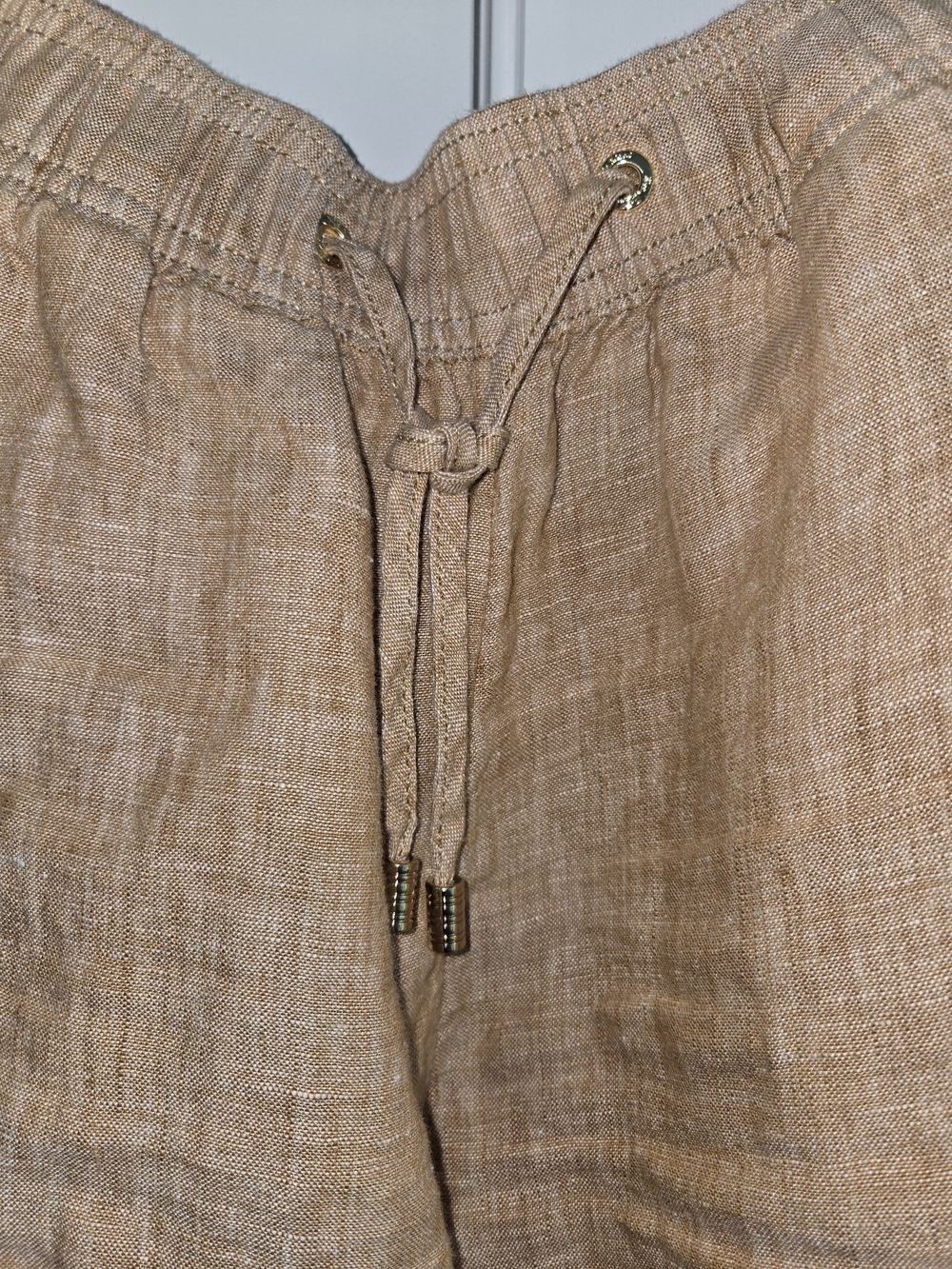 Lilly Pulitzer Tan Linen-Blend Drawstring Trousers